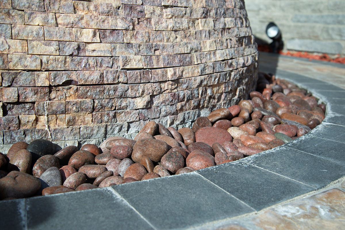 red polished pebbles large